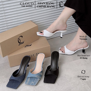 Giày cao gót nữ CL quai bầu mũi vuông 5cm