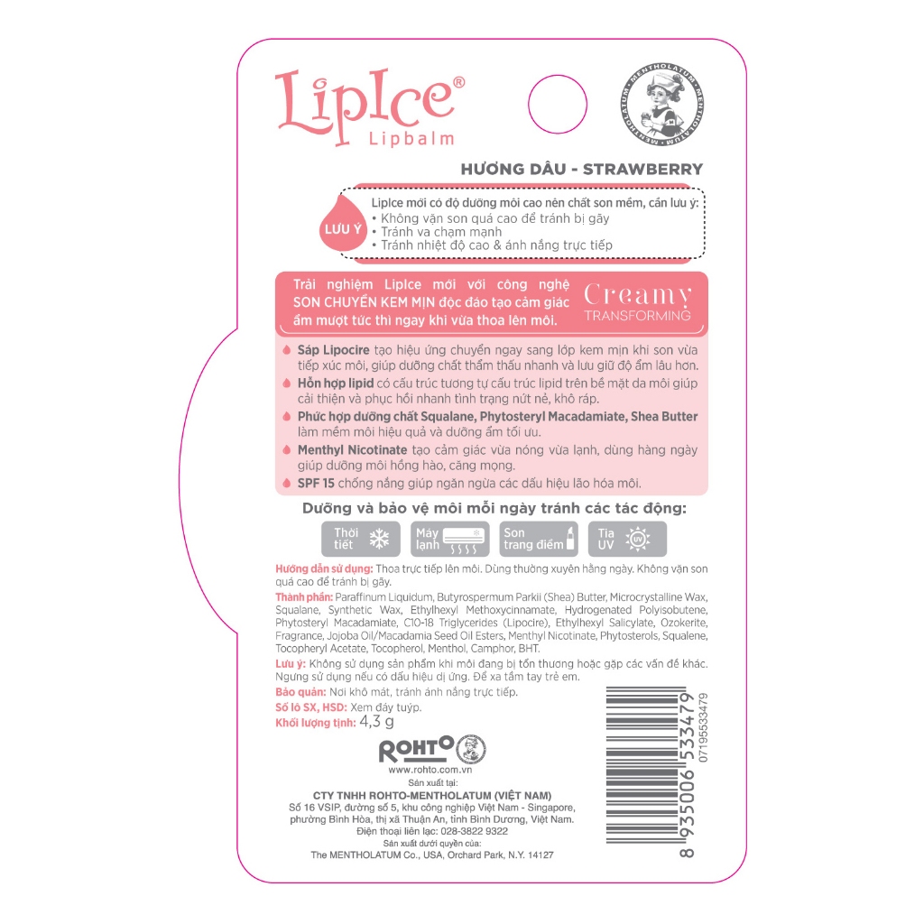 Son Dưỡng Không Màu LipIce Lip Balm 4.3g Hasaki Sản Phẩm Chính Hãng