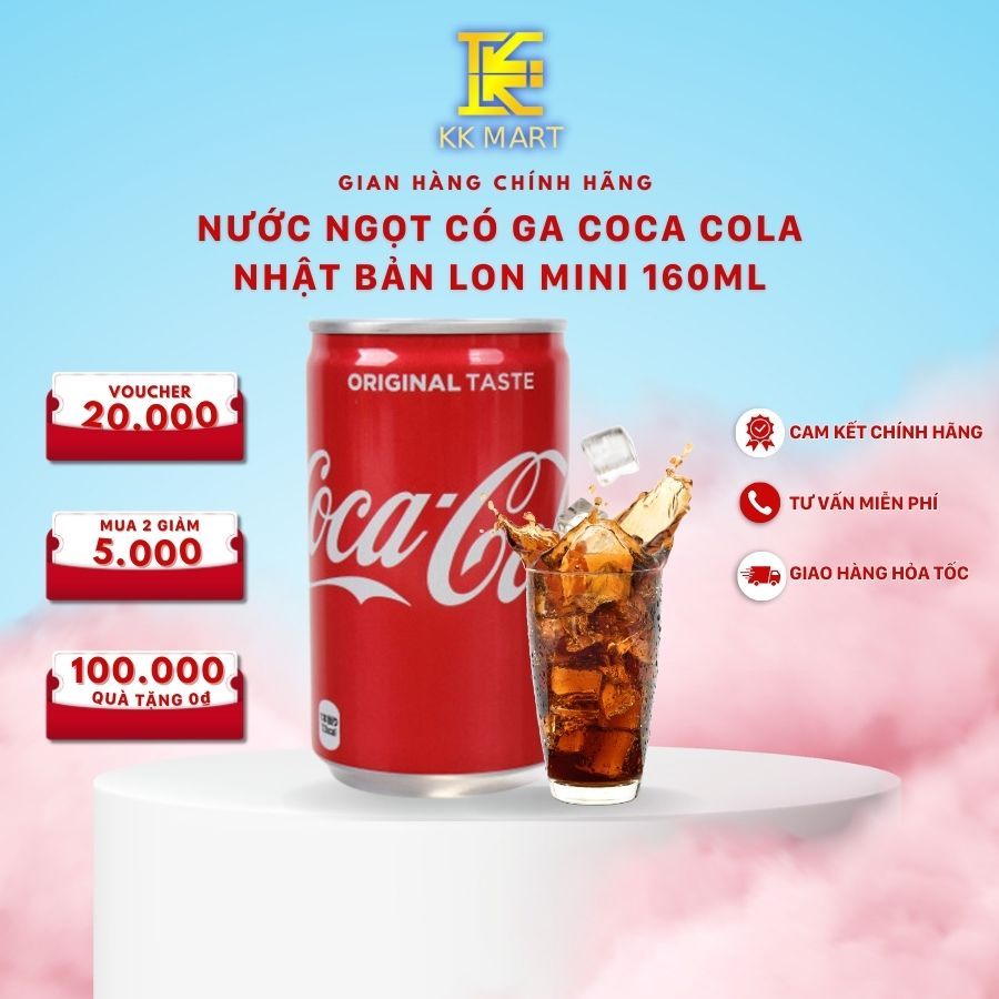 Nước ngọt có ga coca cola Nhật Bản Lon mini 160ml thơm ngon hương vị đậm đà