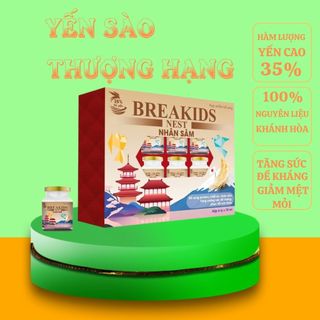 Yến sào BREAKIDS 35% tổ yến set 6 lọ x70ml hộp quà ,tổ yến chưng nhân sâm giúp tăng đề kháng phục hồi
