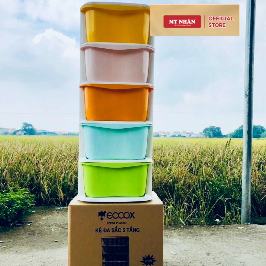 Kệ Để Đồ, Tủ Nhựa Đa Năng Ngũ Sắc 4,5 Tầng Có Ngăn Kéo Và Bánh Xe Di Chuyển tiện lợi