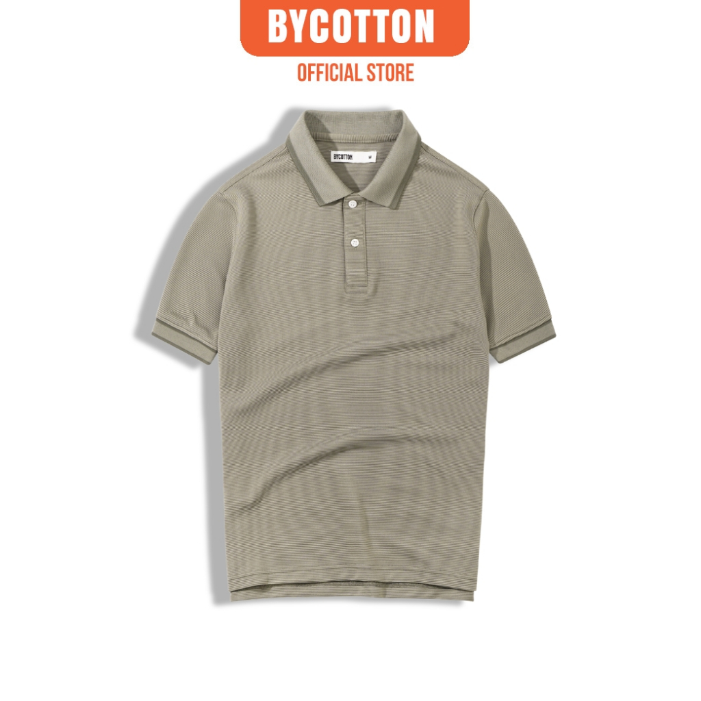 [Mã BYCO50PP giảm ngay 50% đơn 0K] Áo Thun Nam Cao Cấp Polo Gân Màu Xanh Lá Đậm Ribbed Dark Green BY COTTON