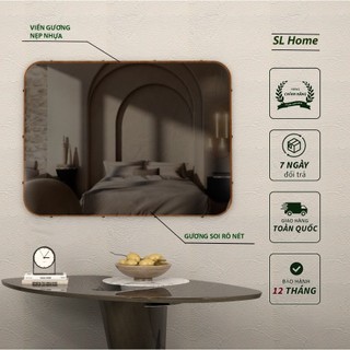 Gương khung nhựa chữ nhật ngang treo nhà tắm,trang trí CAO CẤP