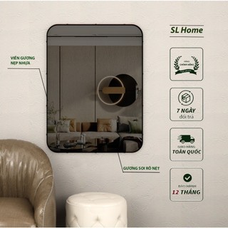 Gương chữ nhật dọc khung nhựa treo nhà tắm,trang trí SL Home