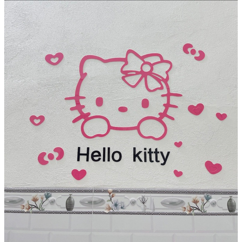 Tranh dán nổi mica dán tường kity cánh tiên trang trí phòng ngủ cho bé