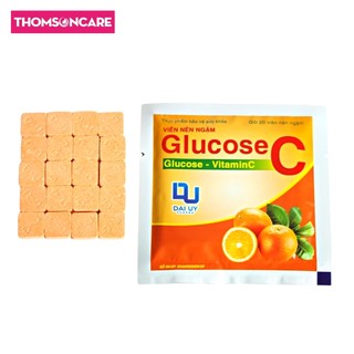 Kẹo vitamin C Glucose C Đại Uy, tăng sức đề kháng, giảm chảy máu chân răng, vị cam thơm ngon - Gói 20 viên