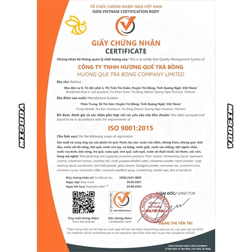 Nước Lau Sàn Hữu Cơ Dứa/ Quế - Hương Quế Trà Bồng 1000ml An Toàn Cho Da Tay, Lau Sạch Vết Bẩn