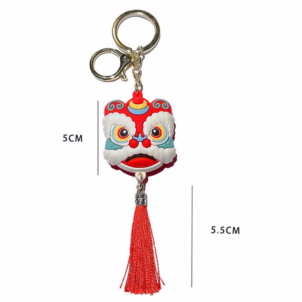 MVP3543 Móc Khóa Hình Đầu Lân Tua Rua Dễ Thương