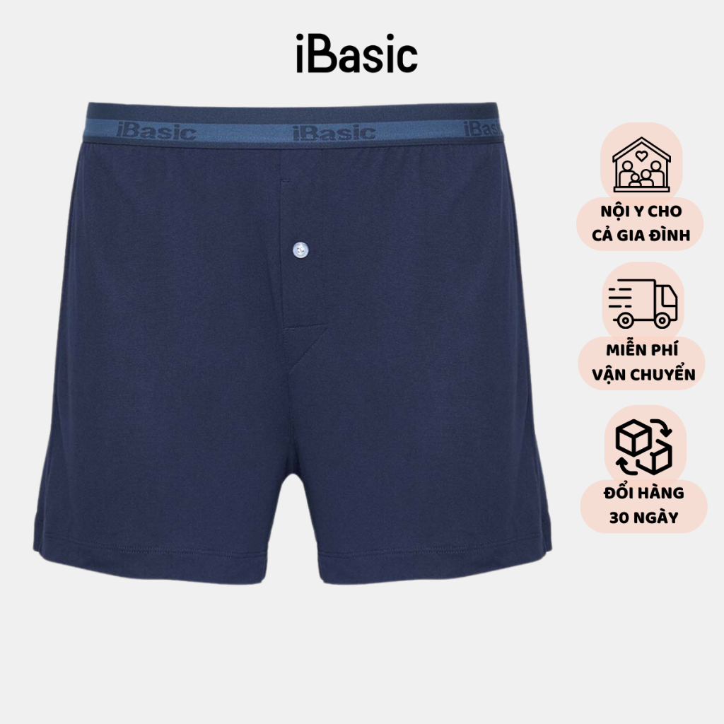 Quần đùi nam mặc nhà thun cotton iBasic PANM088