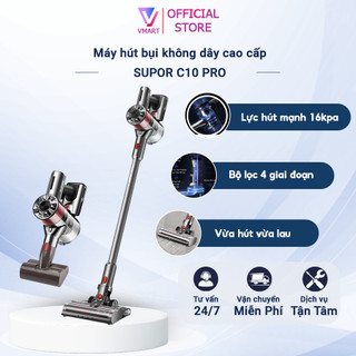 Máy hút bụi Supor C10 Pro máy hút bụi không dây công suất lớn, hút bụi kèm lau nhà, hút tóc, bụi mịn cực sạch