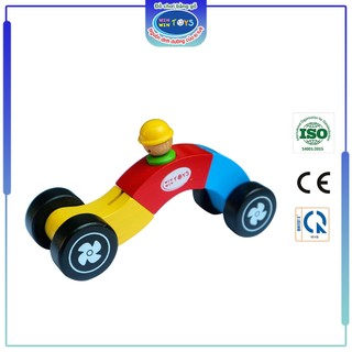 Đồ chơi gỗ - Xe đua biến hình Winwintoys 67322, rèn luyện tính sáng tạo, sự khéo léo