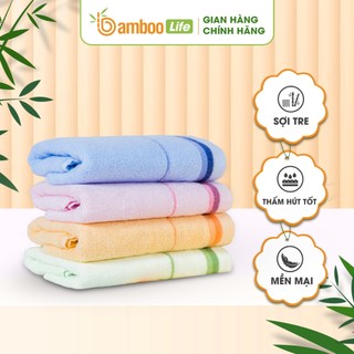 Khăn mặt Bamboo Life chính hãng chất liệu sợi tre 60x30cm cao cấp siêu thấm hút an toàn cho da