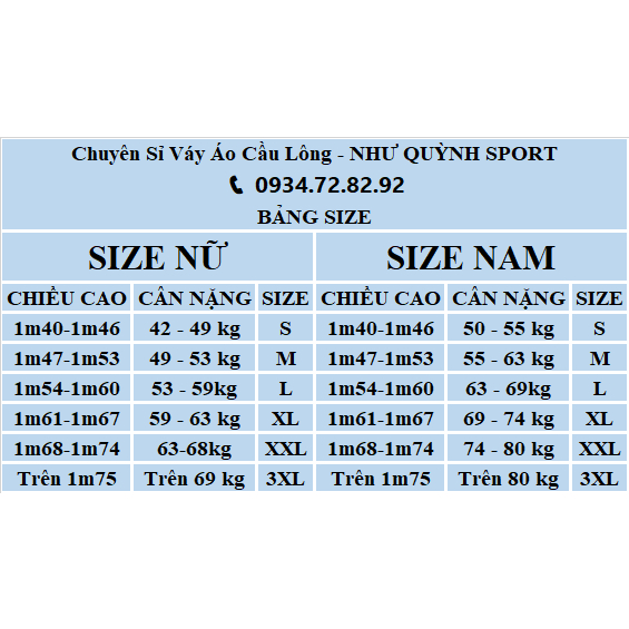 Áo cầu lông nam nữ