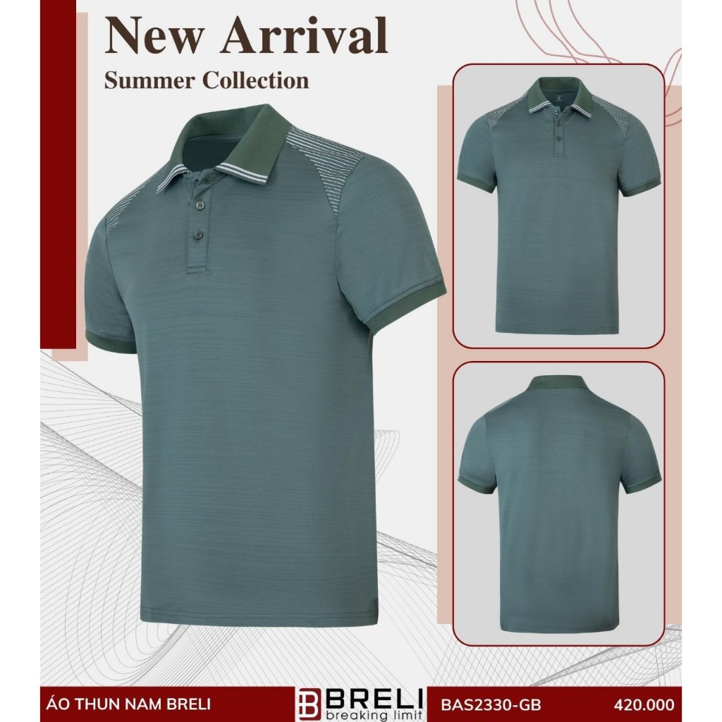 Áo thun nam thể thao Breli - BAS2330-GB