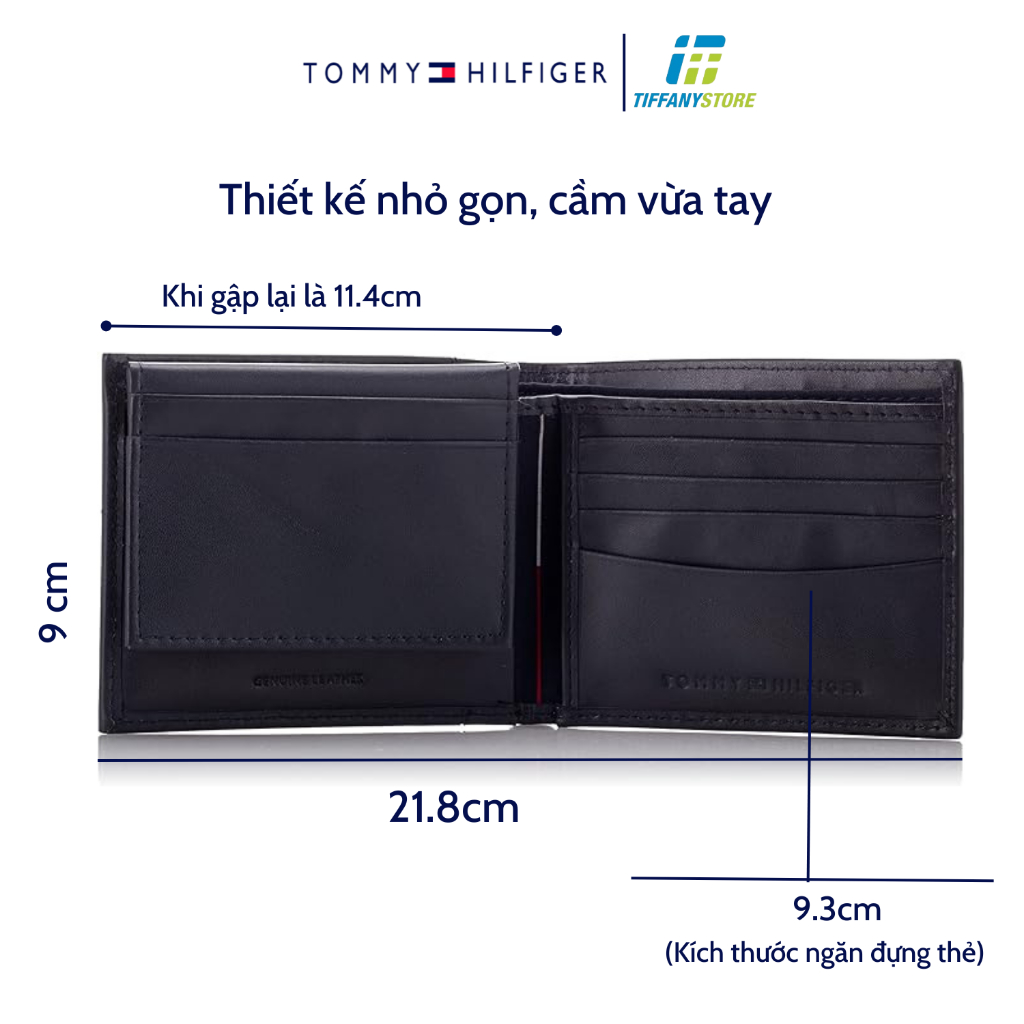 Ví nam Tommy Hilfiger Mens Cambridge Passcase - Ví da màu đen 5675/01 - Hàng chính hãng - Nhập tại Mỹ