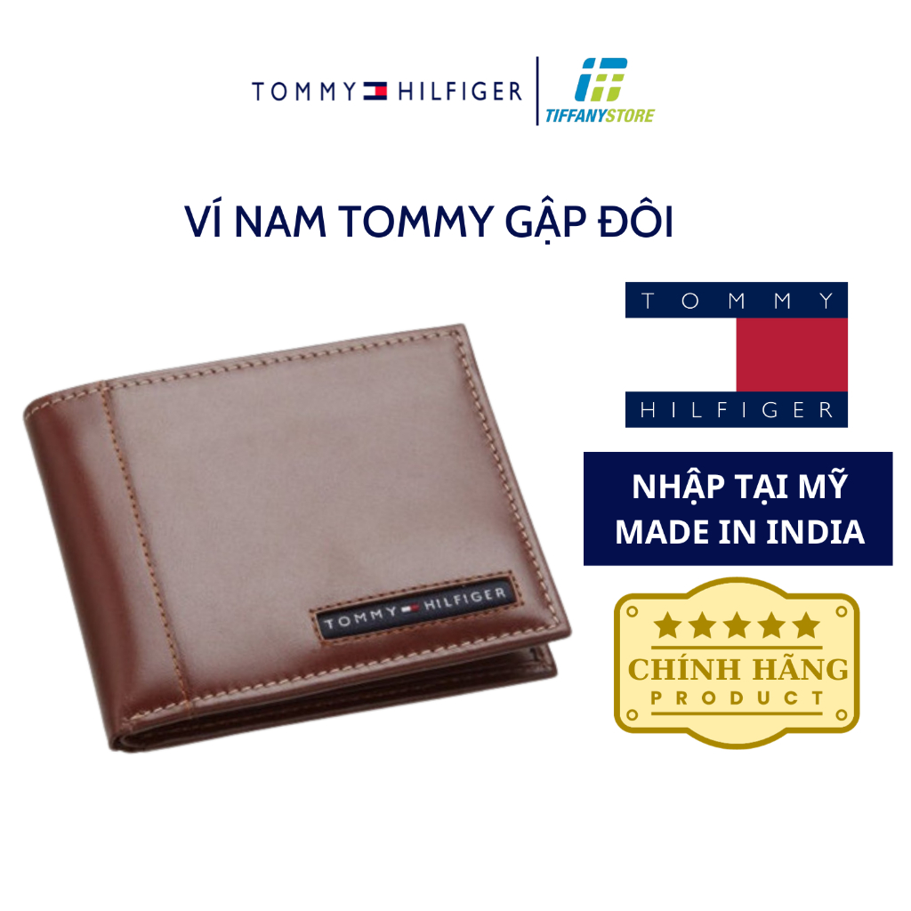Ví nam Tommy Hilfiger Mens Cambridge Passcase - Ví da gập đôi màu Tan 5675/03 - Hàng Chính hãng - Nhập tại Mỹ