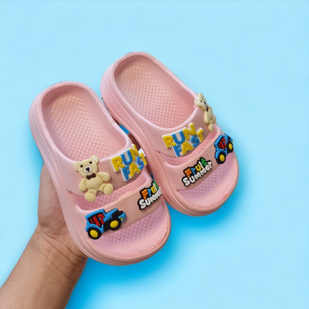 Dép bánh mì đế cong cho bé gái hình hoa mai cho bé gái siêu mềm êm chân