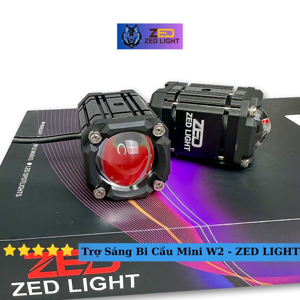 Đèn Trợ Sáng Mini W2 ZED LIGHT , 4 Chế Độ Tích Hợp Auto Passing Bản Mới Nhất 2023