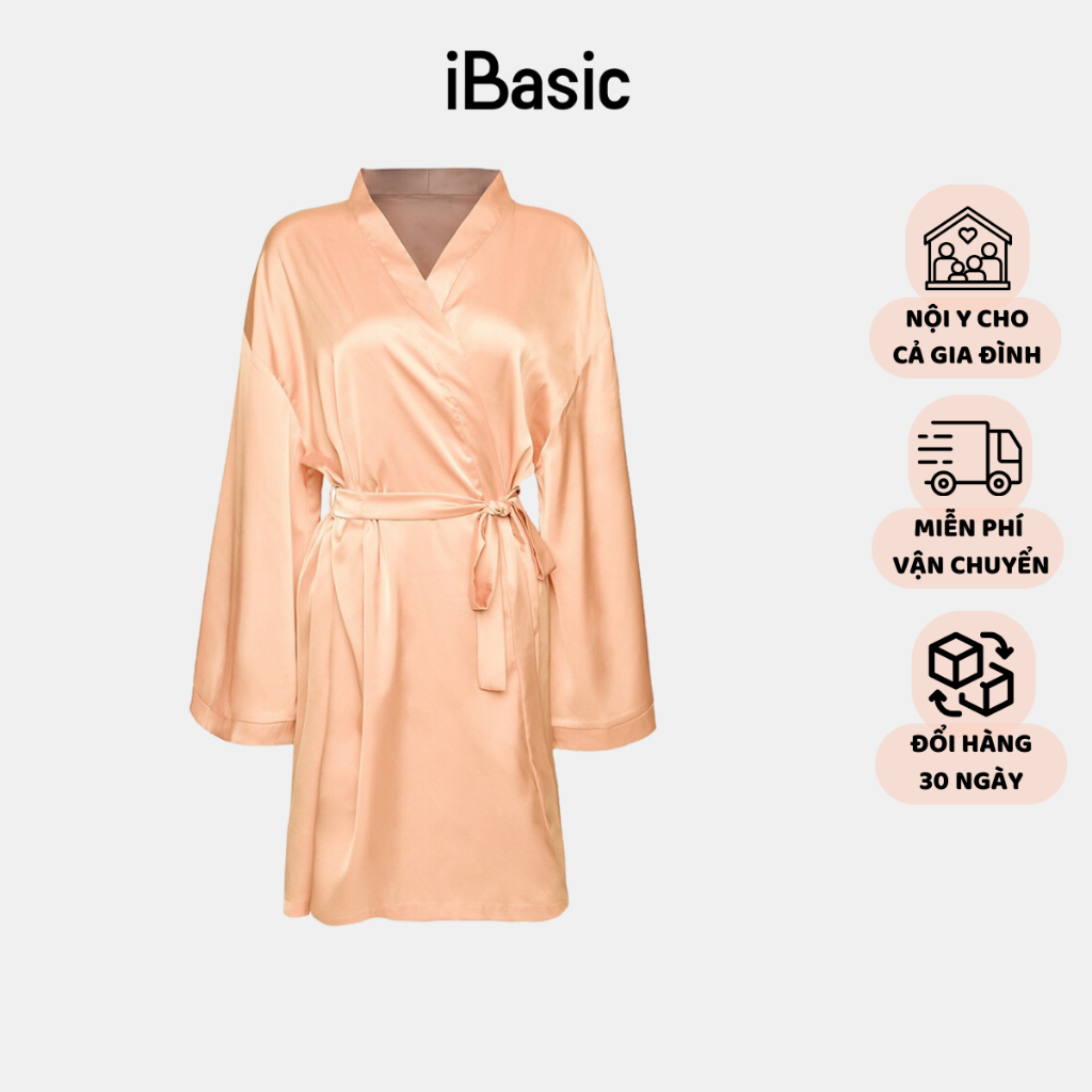 Áo choàng kimono lụa satin iBasic SW055