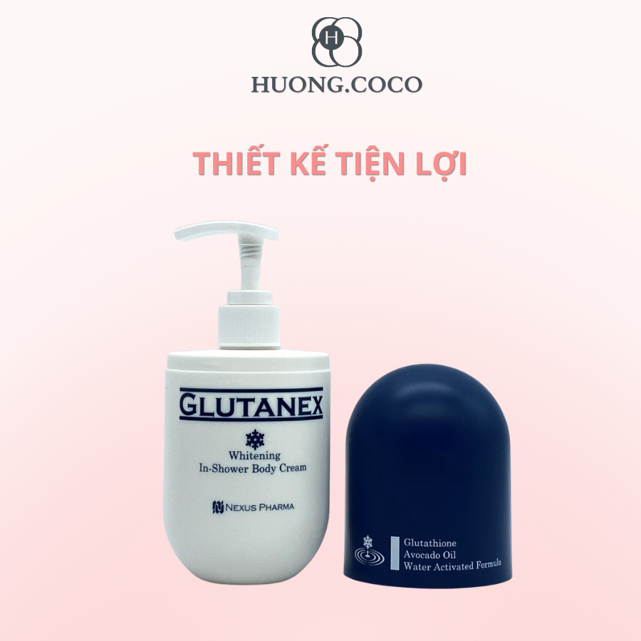 Sữa Tắm Dưỡng Trắng Da Toàn Thân Glutanex Whitening In Shower Body Cream 300ml Chiết Xuất Tự Nhiên Giúp Da Ẩm Mượt