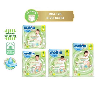 Tã/bỉm quần Molfix Thiên nhiên Ultra M76/L68/XL62/XXL56
