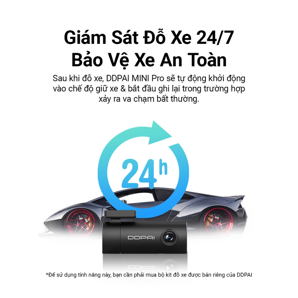 Camera Hành Trình Ô Tô DDPai Mini PRO Độ Phân Giải 2K Kết Nối Wifi Giám Sát Xe 24/7 Wifi Bảo Hành Chính Hãng 24 tháng