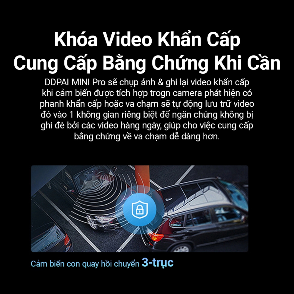 Camera Hành Trình Ô Tô DDPai Mini PRO Độ Phân Giải 2K Kết Nối Wifi Giám Sát Xe 24/7 Wifi Bảo Hành Chính Hãng 24 tháng