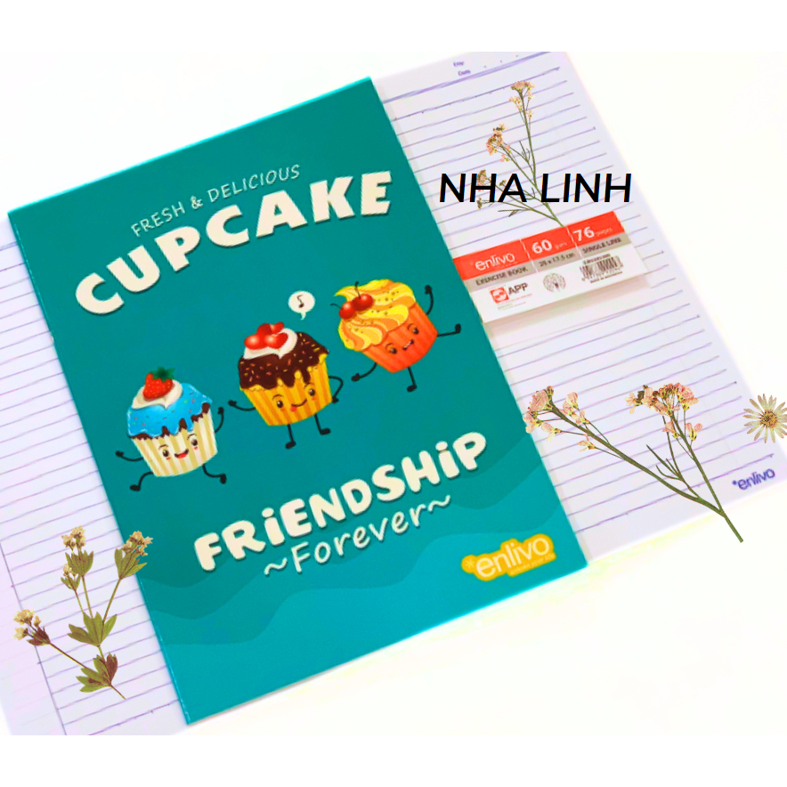 Combo 5 cuốn tập sinh viên 76 trang Enlivo kẻ ngang định lượng 60
