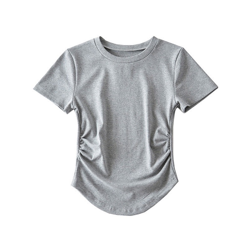 Áo Thun Nữ Vạt Bầu Nhún Eo Xinh xắn,Áo kiểu nữ vải thun tăm co giãn A333 SUTANO