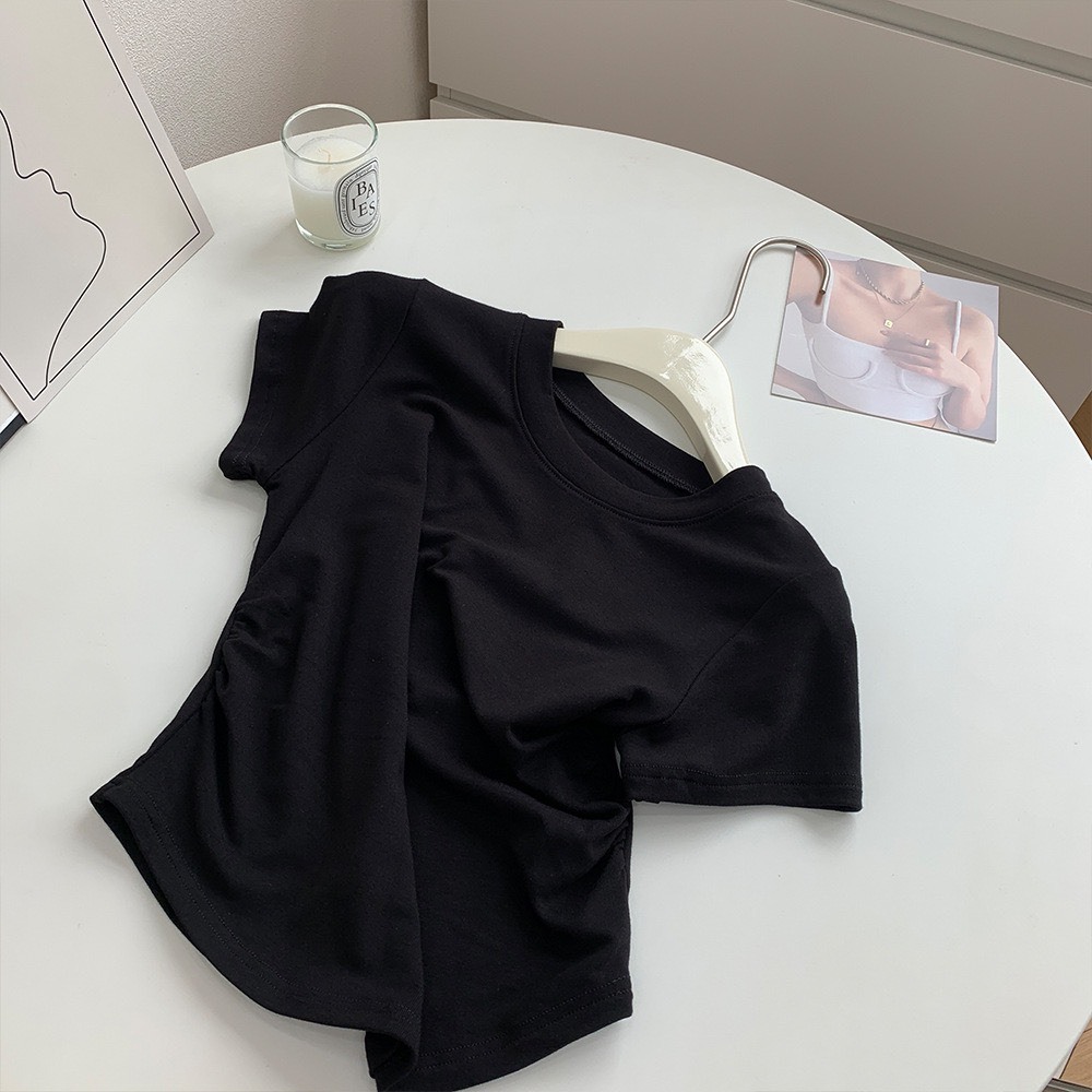 Áo Thun Nữ Vạt Bầu Nhún Eo Xinh xắn,Áo kiểu nữ vải thun tăm co giãn A333 SUTANO