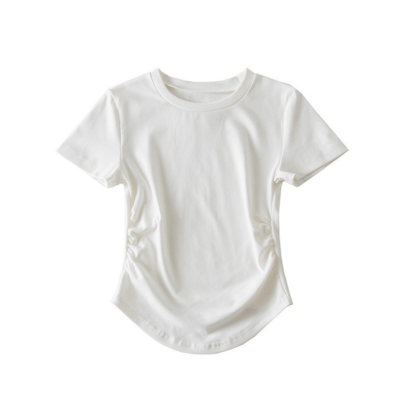 Áo Thun Nữ Vạt Bầu Nhún Eo Xinh xắn,Áo kiểu nữ vải thun tăm co giãn A333 SUTANO