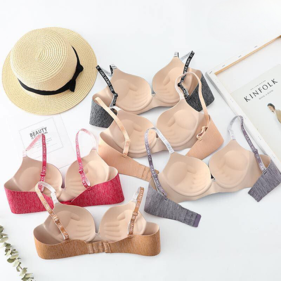 Áo Lót Ngực Su Đúc Bàn Tay Siêu Nâng Ngực Phối Dây Viền Chữ Cá Tính Cho Nữ KBRA A05