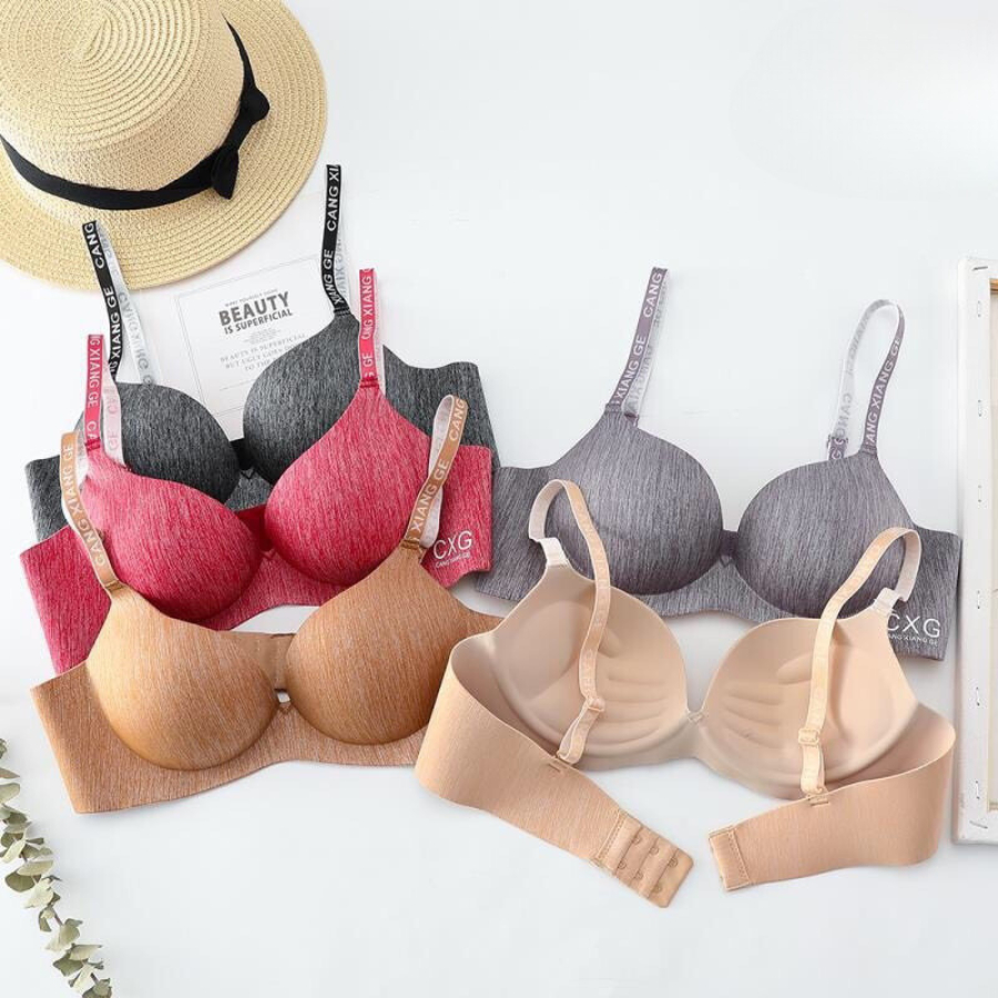 Áo Lót Ngực Su Đúc Bàn Tay Siêu Nâng Ngực Phối Dây Viền Chữ Cá Tính Cho Nữ KBRA A05