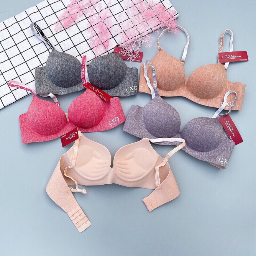 Áo Lót Ngực Su Đúc Bàn Tay Siêu Nâng Ngực Phối Dây Viền Chữ Cá Tính Cho Nữ KBRA A05