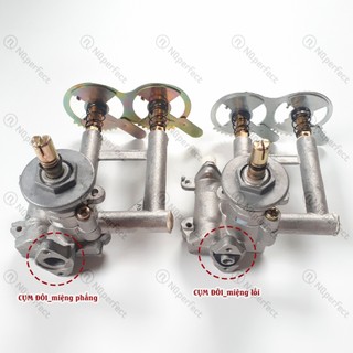 Ổ cụm bếp ga âm khí hóa lỏng LPG .. - cụm đôi chống tràn miệng phẳng/lồi loại 1