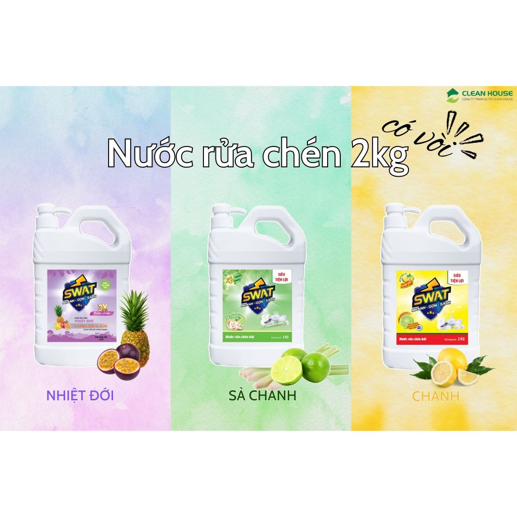 Nước Rửa Chén SWAT Siêu Sạch 2KG Có Vòi Siêu Tiện Lợi MỚI