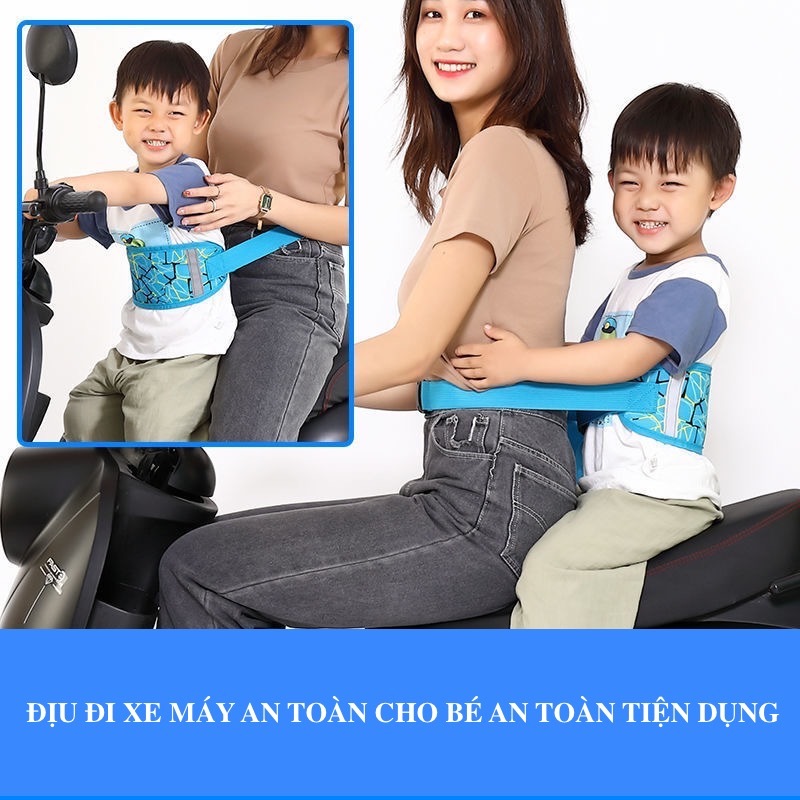 ĐAI XE MÁY PHẢN QUANG AN TOÀN CHO BÉ, ĐAI ĐỊU ĐI XE MÁY CHO BÉ 1-12 TUỔI H04N