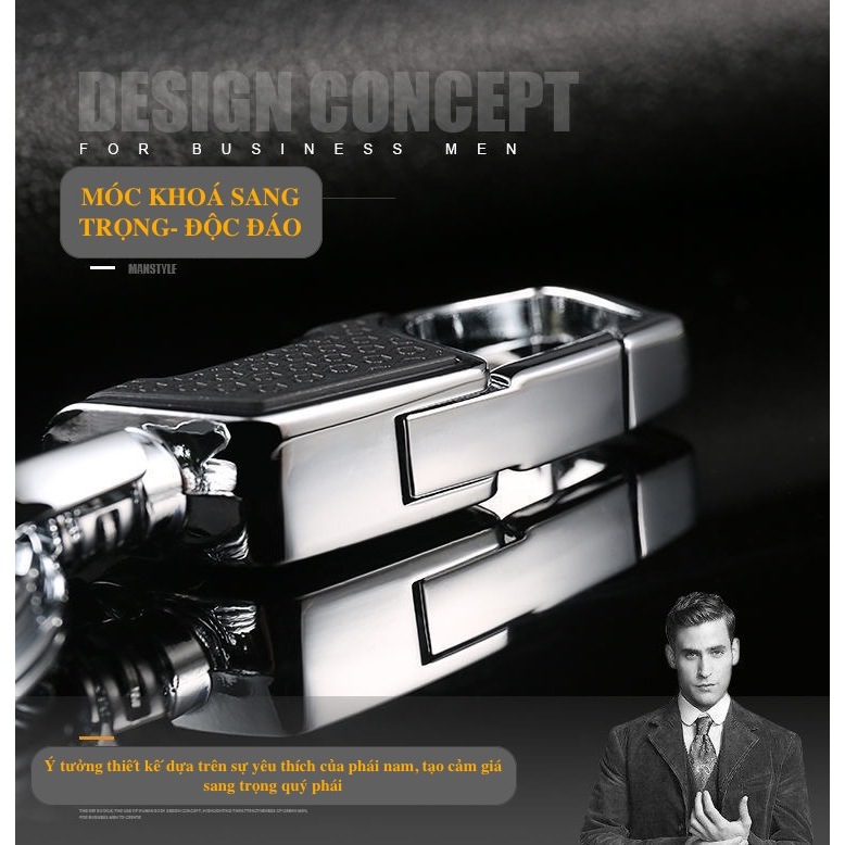 MÓC KHOÁ KIM LOẠI DÙNG CHO Ô TÔ, XE MÁY PHIÊN BẢN CAO CẤP SANG TRỌNG ĐEO THẮT LƯNG D06