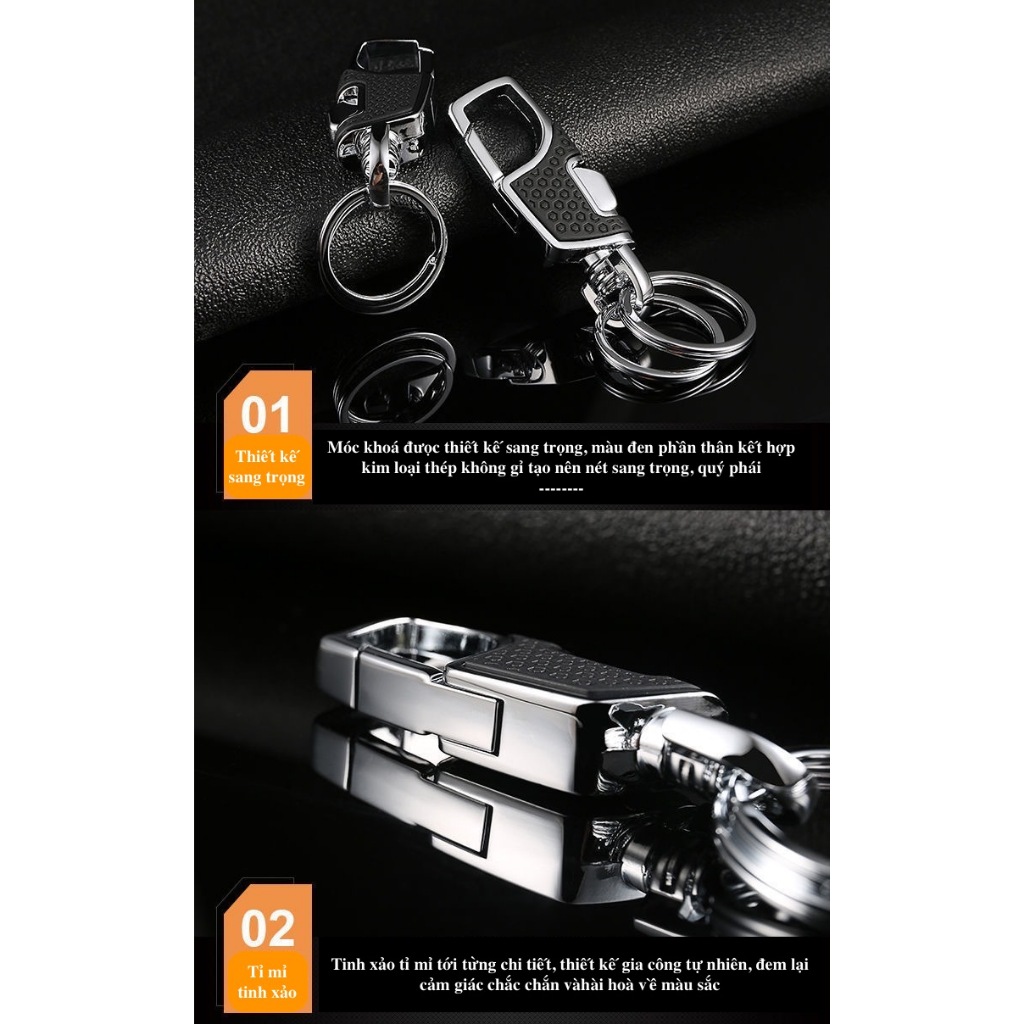 MÓC KHOÁ KIM LOẠI DÙNG CHO Ô TÔ, XE MÁY PHIÊN BẢN CAO CẤP SANG TRỌNG ĐEO THẮT LƯNG D06