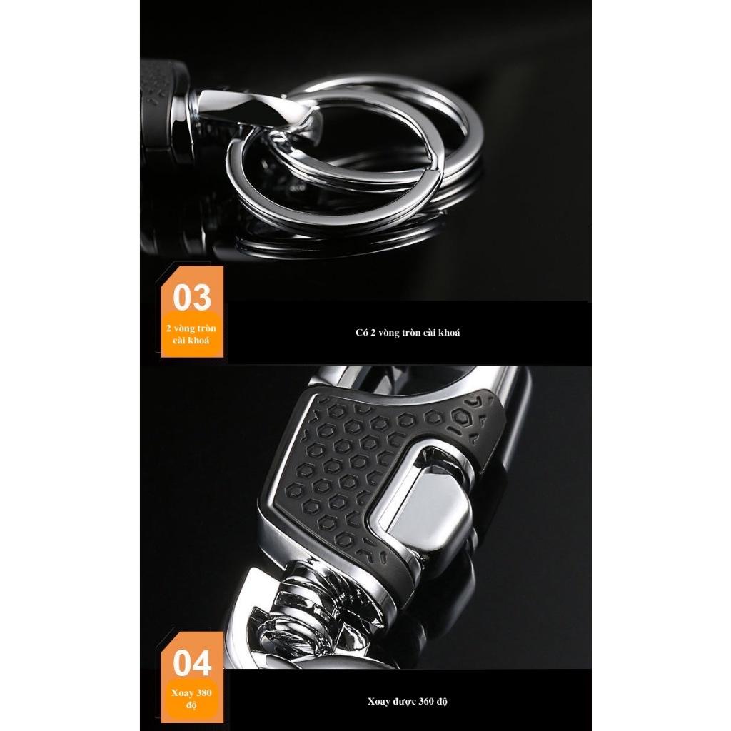 MÓC KHOÁ KIM LOẠI DÙNG CHO Ô TÔ, XE MÁY PHIÊN BẢN CAO CẤP SANG TRỌNG ĐEO THẮT LƯNG D06