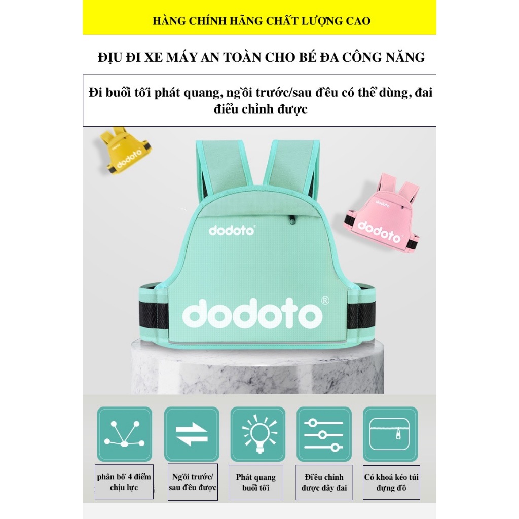 ĐAI ĐI XE MÁY DODOTO CHO BÉ, ĐỊU NGỒI ĐI XE MÁY DODOTO AN TOÀN, CHẮC CHẮN  H02D