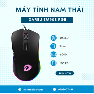 Chuột máy tính dareu em908 rgb black, new