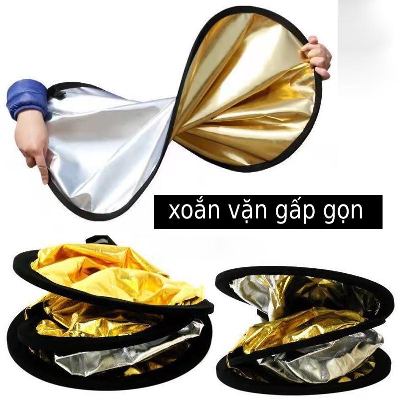 Tấm Hắt Sáng Tròn 30/60/ 80/ 110cm, Miếng Hắt Sáng 2 Trong 1 Chụp Ảnh Chuyên Nghiệp, Nâng cấp và dày lên