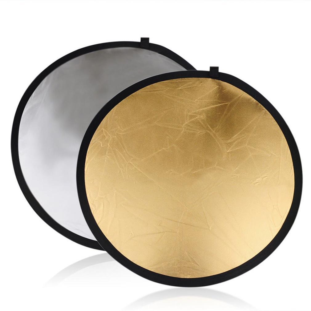 Tấm Hắt Sáng Tròn 30/60/ 80/ 110cm, Miếng Hắt Sáng 2 Trong 1 Chụp Ảnh Chuyên Nghiệp, Nâng cấp và dày lên
