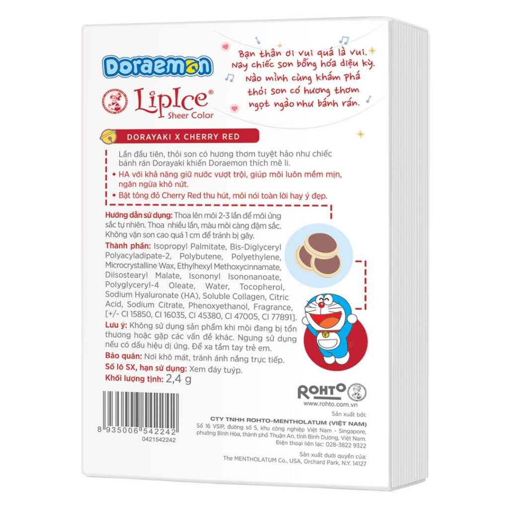 Son Dưỡng Doraemon LipIce Màu Hồng Phấn Hasaki Sản Phẩm Chính Hãng