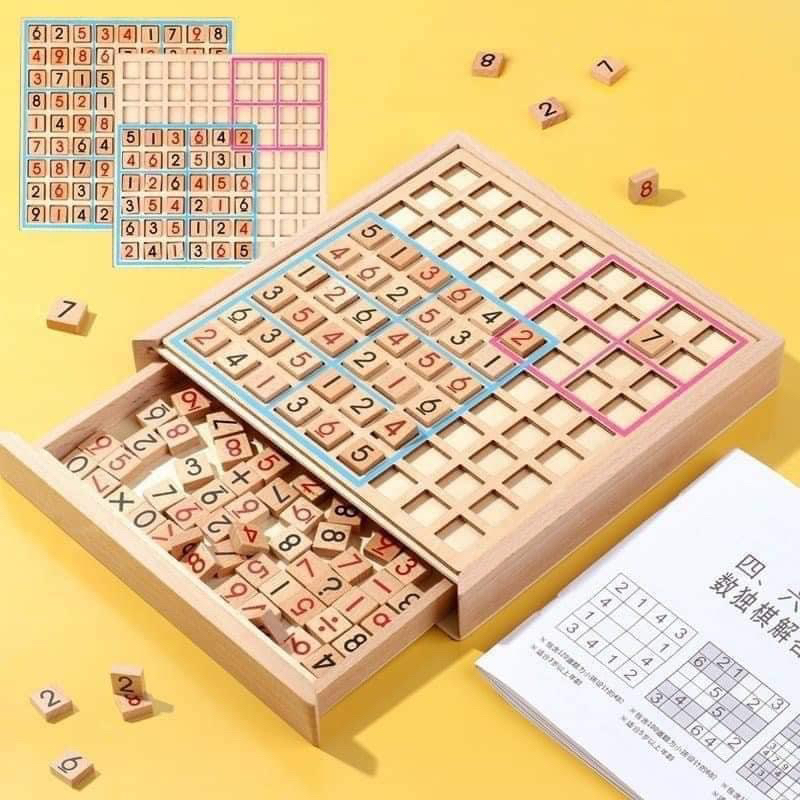 Bảng chơi Sudoku gỗ 3in1