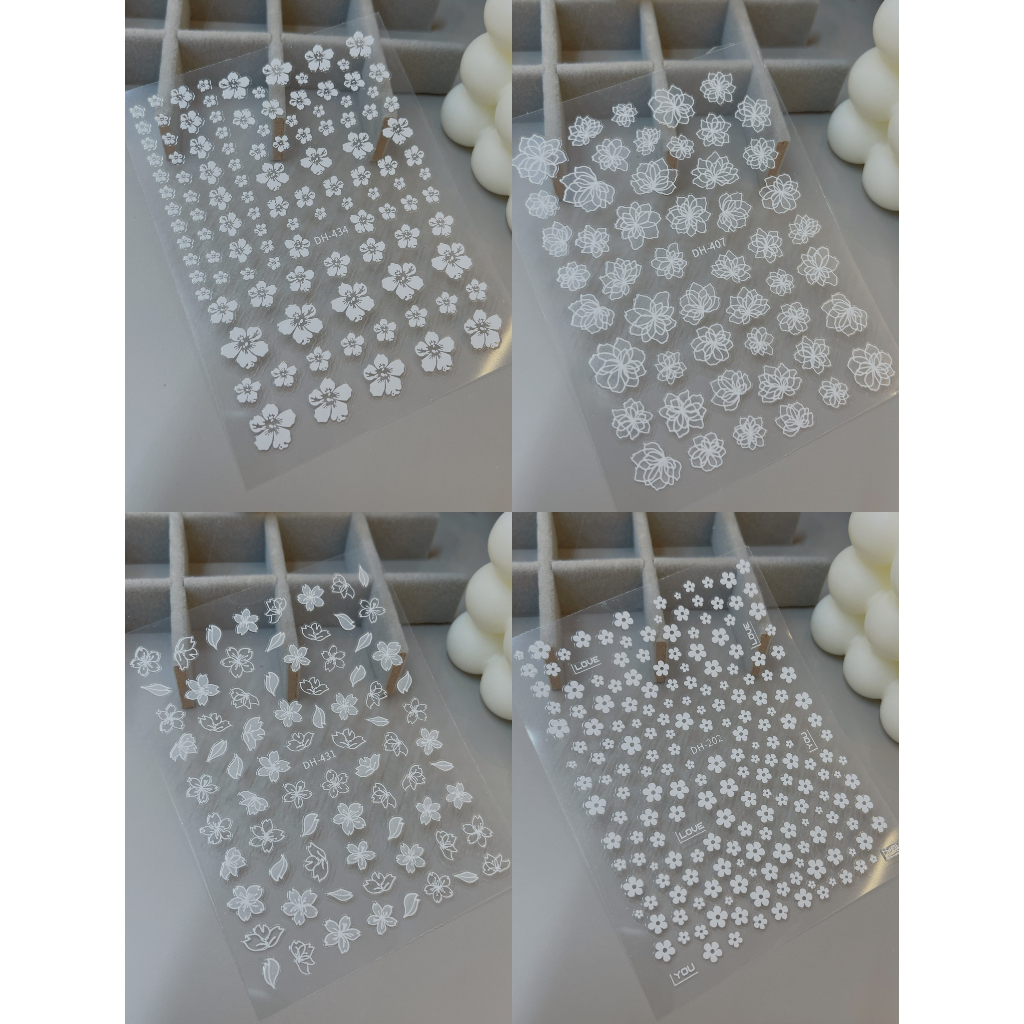 Sticker miếng dán móng tay hoa , bướm hot trend, sticker chữ kí, sticker nail trang trí móng