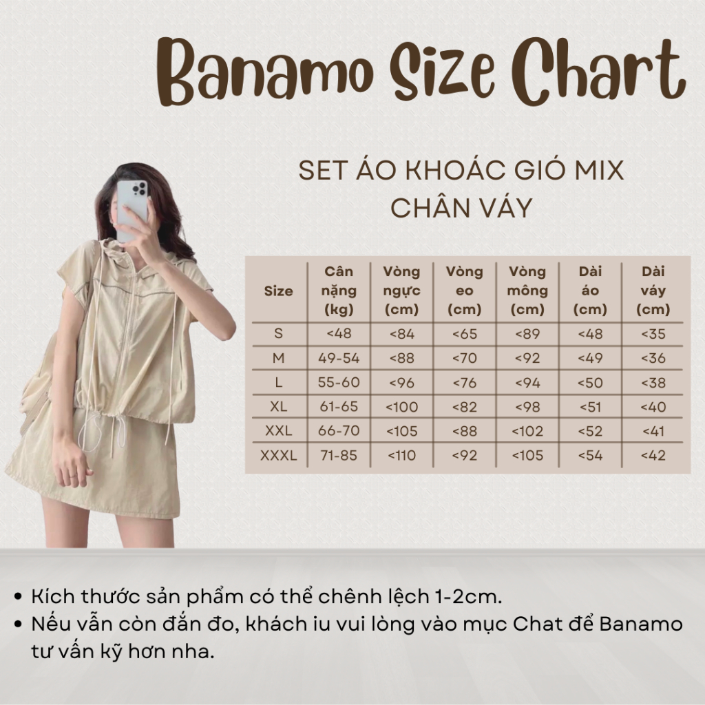 Set gió nữ BIGSIZE áo khoác gió cộc tay mix chân váy cạp chun 1919