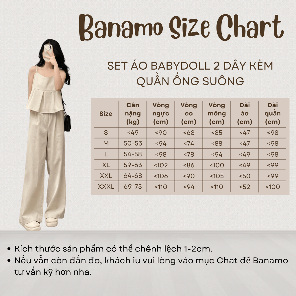 Set áo babydoll hai dây kèm quần culottes thô linen 1916