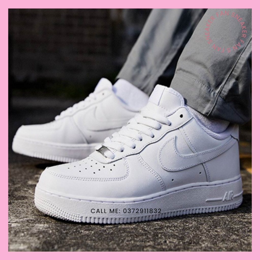 Giày N---IK--E sneakers trắng nam nữ, giày  trắng bản cao Cấp Trung full phụ kiện